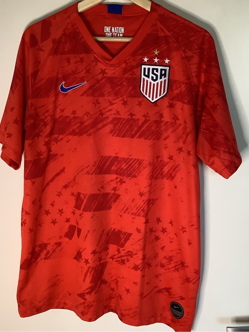 Nike USA USMNT 2019 Away Stadium Soccer Jersey Red M